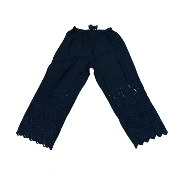 Madison Mathews Wide Leg Eyelet Palazzo Size L 
100% Cotton Pull On Pant - Picture 4 of 7